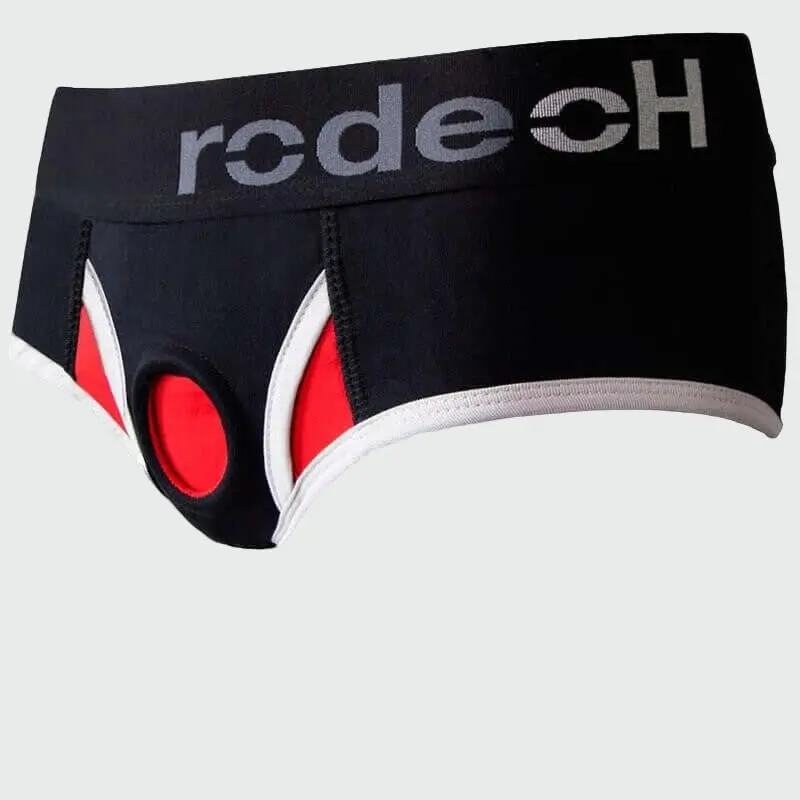 Truhk Brief With Integrated Harness | Black & Red 1