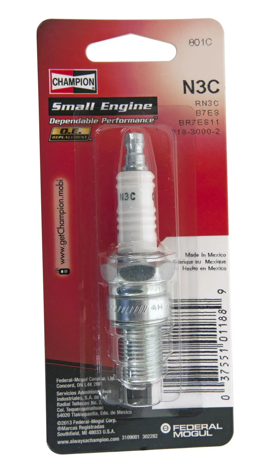 Champion Copper Plus Spark Plugs – Model 801C 1