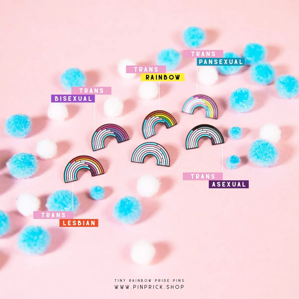 The Pin Prick - The Trans/Rainbow Enamel Pin 1