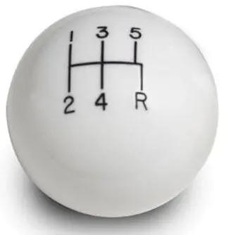 White 2-Inch 5-Speed Gear Shift Knob – Dual-Thread Design (3/8-24 & 3/8-16) For Manual Transmission Applications 1