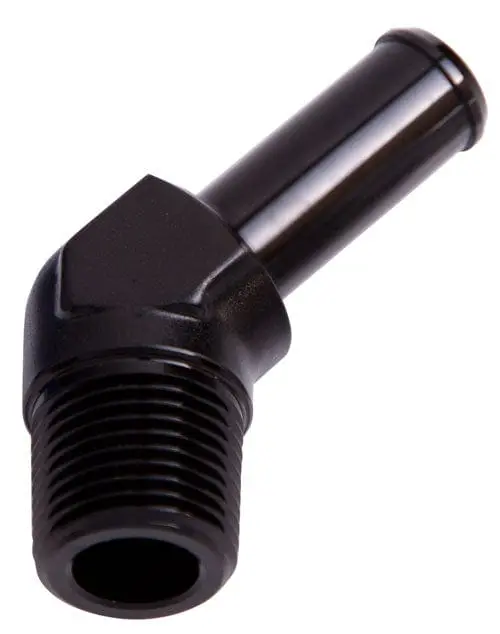 Aeroflow Af845-03-04Blk 45° Male Npt To 3/16" Barb Fitting – Black Anodized 1