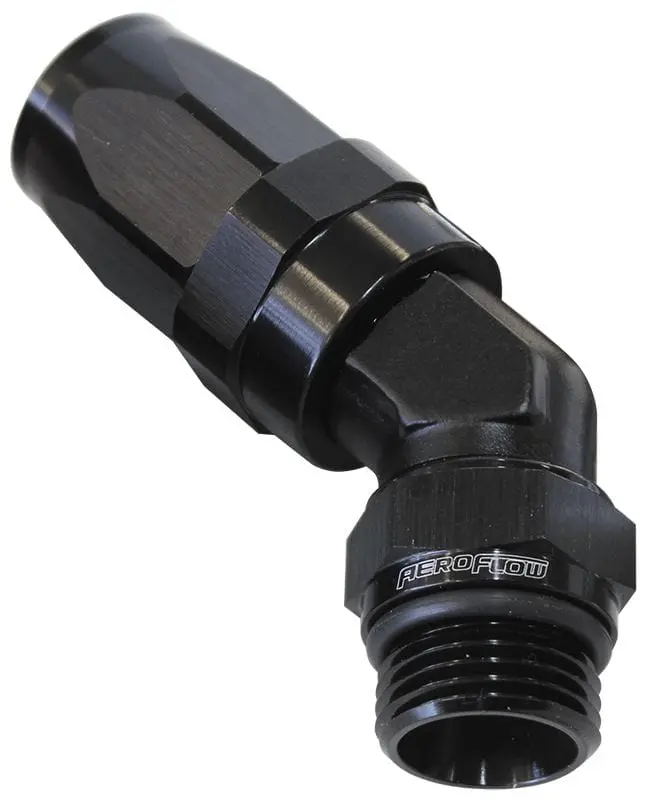Orb Taper Swivel Hose Fitting – 45° Black Anodized, -4 Orb To -6 An (Af844-06-04Blk) 1