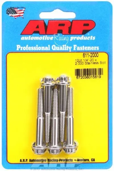 Arp Ar611-2000 5-Piece Stainless Steel 12-Point Bolt Kit – High-Strength Fastening Set 1