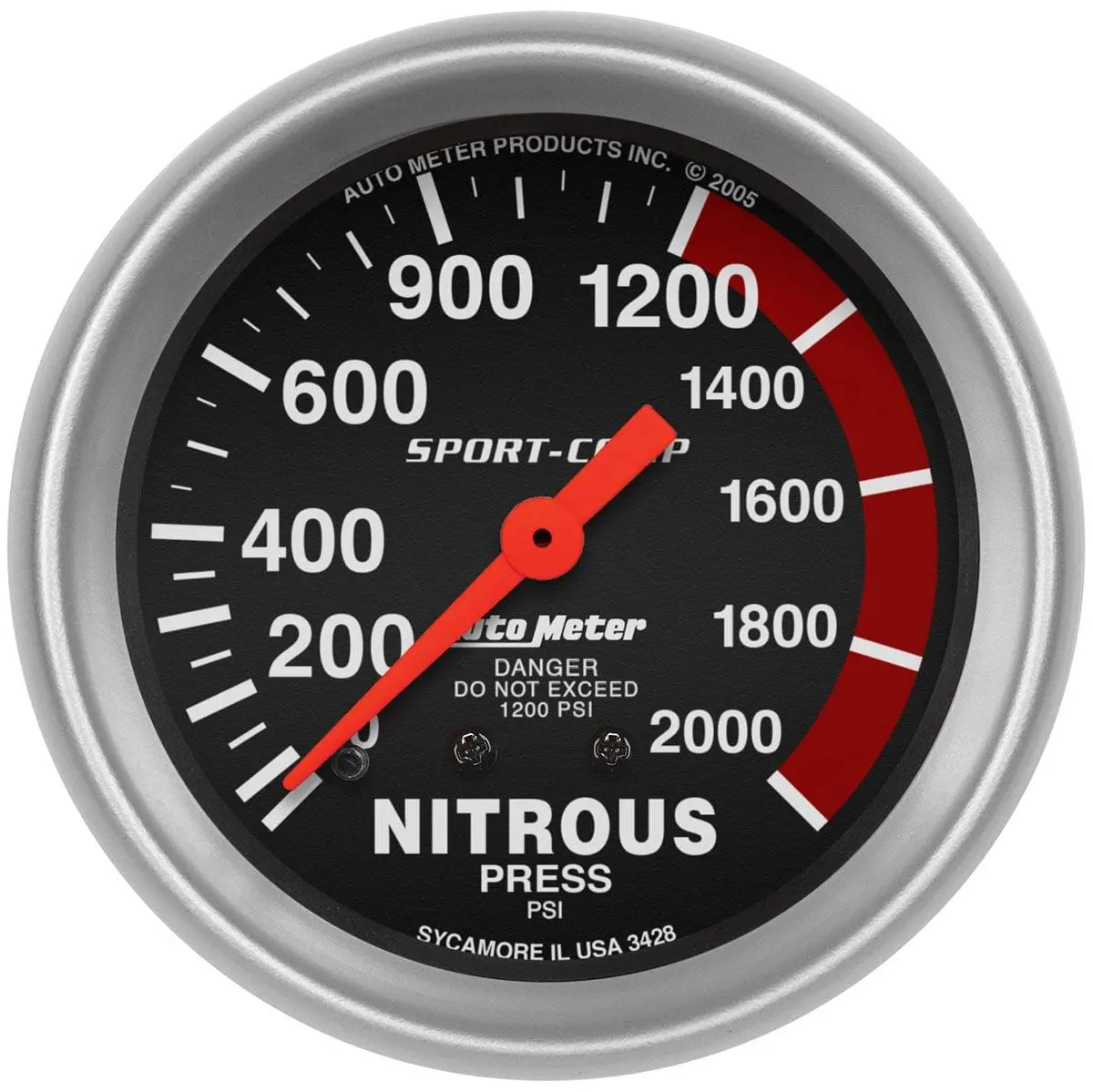 Sport-Comp Nitrous Oxide Pressure Gauge - Analog, 0–30 Psi (Au3428) 1