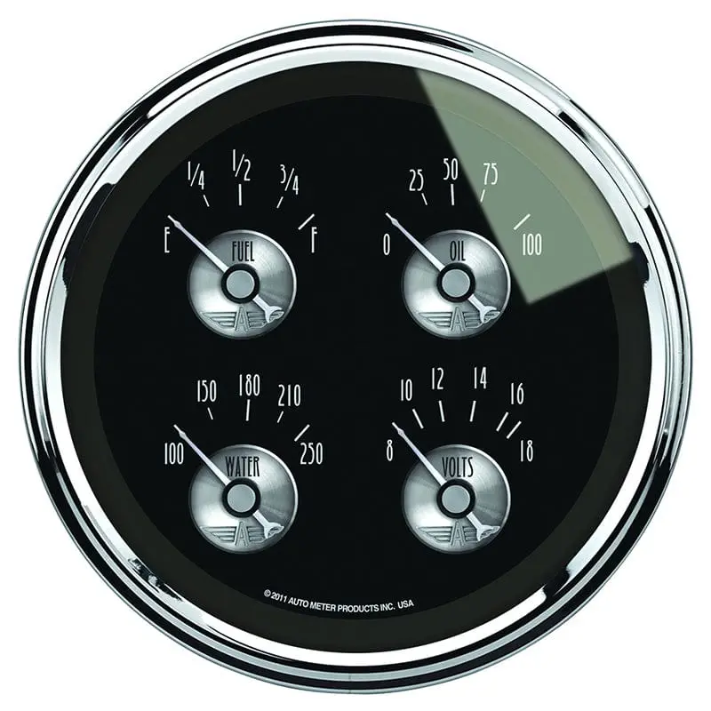 Prestige Series Quad Gauge Cluster – Black Diamond Digital/Analog Dashboard 1