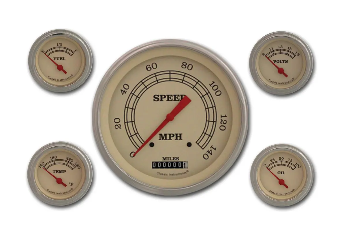 Classic Instruments Vintage Series Gauge Kit – Retro-Styled Analog Dashboard Set 1