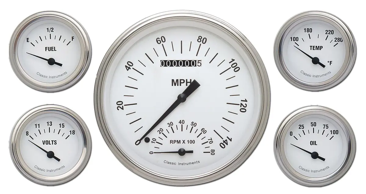 Classic Instruments Wh65Slc White Hot Series Analog Gauge Cluster 1
