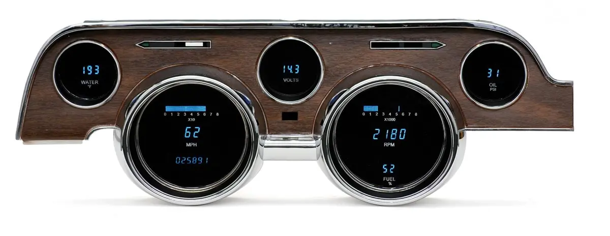 Dakota Digital Vfd3-68M-W-B Direct-Fit Digital Gauge Kit 1