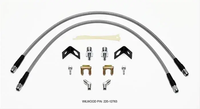 Wilwood 220-12763 Braided Stainless Steel Brake Flex Line Kit 1